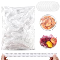 YARUJING Capace Elastice pentru Alimente, 300 bucăți, Folie Transparentă Reutilizabilă cu Elastic pentru Depozitarea Alimentelor 1