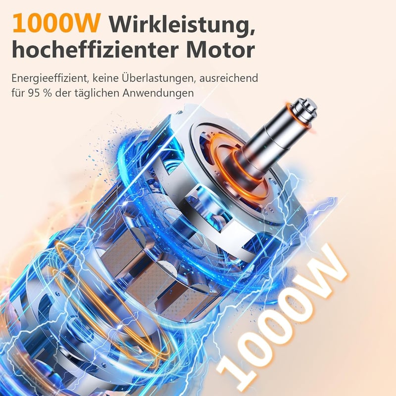 YASHE 1000W Merülőmixer 5 az 1-ben Rozsdamentes Acél Sebességszabályzóval