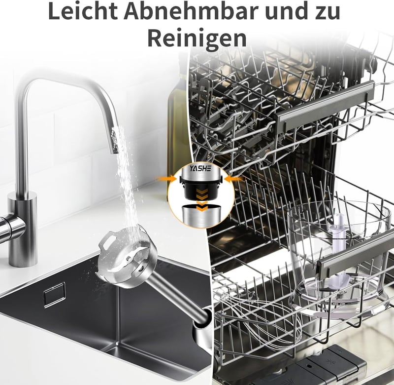 YASHE 1000W Merülőmixer 5 az 1-ben Rozsdamentes Acél Sebességszabályzóval