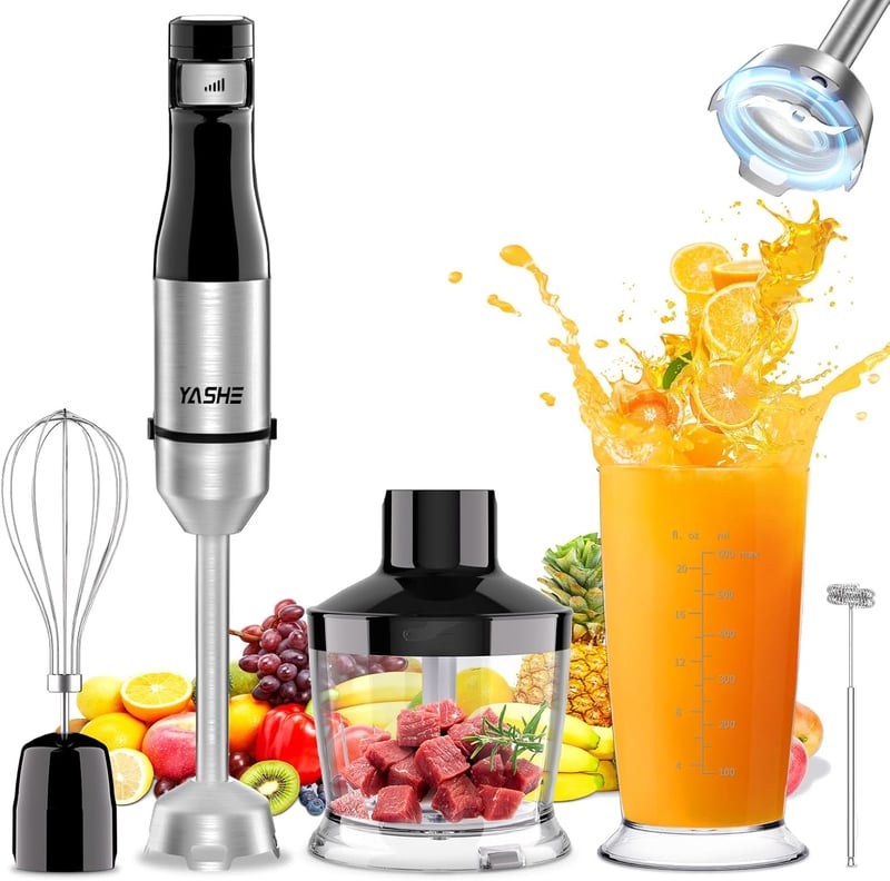 YASHE 1000W Merülőmixer 5 az 1-ben Rozsdamentes Acél Sebességszabályzóval
