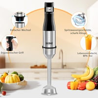 YASHE 1000W Merülőmixer 5 az 1-ben Rozsdamentes Acél Sebességszabályzóval 4