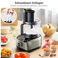 Robot de bucătărie multifuncțional 11 în 1 YASHE – Blender, mixer, tocător, storcător de fructe, frământător, bol de 2,5 L și vas de amestecare de 1,5 L, 1300 W, 3 viteze, funcție Pulse 7