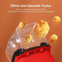 YASHE 1200W Popcorn Maker Forró Levegős Popcorn Gép Piros Egygombos Kezelés 4
