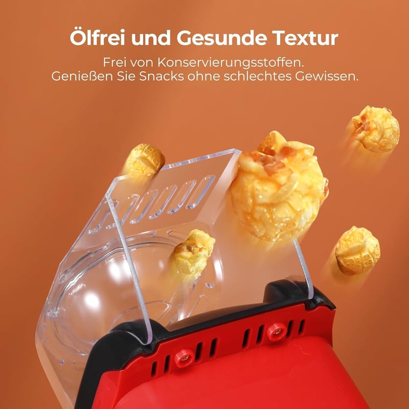 YASHE 1200W Popcorn Maker Forró Levegős Popcorn Gép Piros Egygombos Kezelés