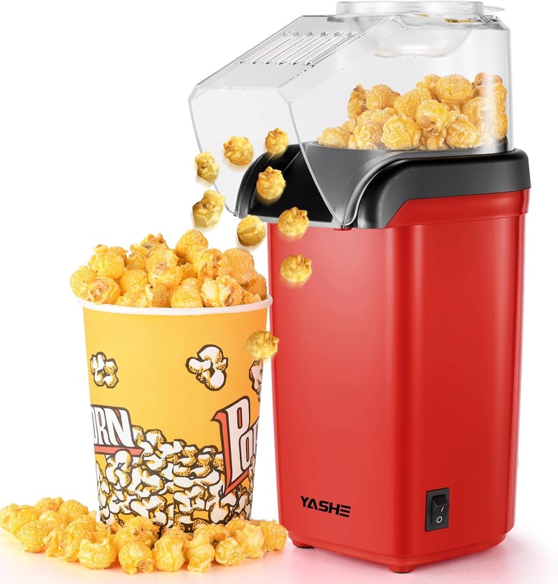 YASHE 1200W Popcorn Maker Forró Levegős Popcorn Gép Piros Egygombos Kezelés
