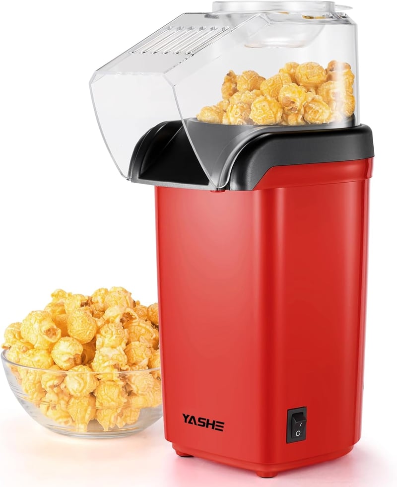 YASHE 1200W Popcorn Maker Forró Levegős Popcorn Gép Piros Egygombos Kezelés