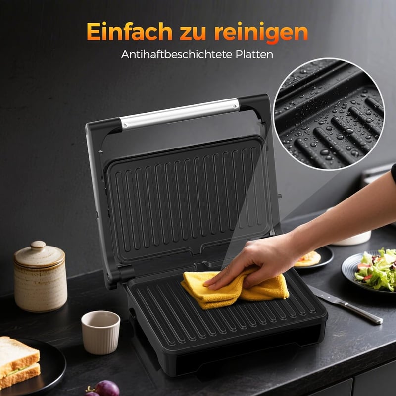 YASHE 1500W Panini Grill XXL Szendvicssütő Automata Hőmérséklet Szabályozással