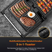 YASHE 1500W Panini Grill XXL Szendvicssütő Automata Hőmérséklet Szabályozással 2