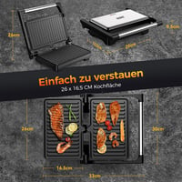 YASHE 1500W Panini Grill XXL Szendvicssütő Automata Hőmérséklet Szabályozással 5