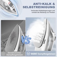YASHE 2300W Gőzvasaló Gyorsfűtéses Tapadásmentes Talppal 300ml Tartály 5