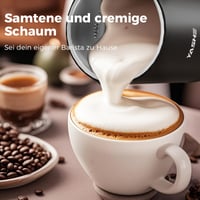 YASHE elektrický napeňovač mlieka 4 v 1, 300 ml, tichý nerezový napeňovač na latte, cappuccino, horúcu čokoládu, 500 W, čierny 5