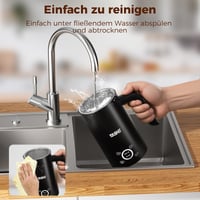 YASHE elektrický napeňovač mlieka 4 v 1, 300 ml, tichý nerezový napeňovač na latte, cappuccino, horúcu čokoládu, 500 W, čierny 6