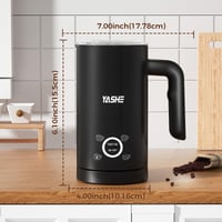 YASHE elektrický napeňovač mlieka 4 v 1, 300 ml, tichý nerezový napeňovač na latte, cappuccino, horúcu čokoládu, 500 W, čierny 7