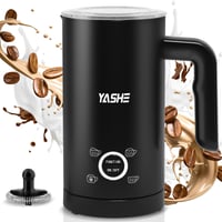 YASHE elektrický napeňovač mlieka 4 v 1, 300 ml, tichý nerezový napeňovač na latte, cappuccino, horúcu čokoládu, 500 W, čierny 1