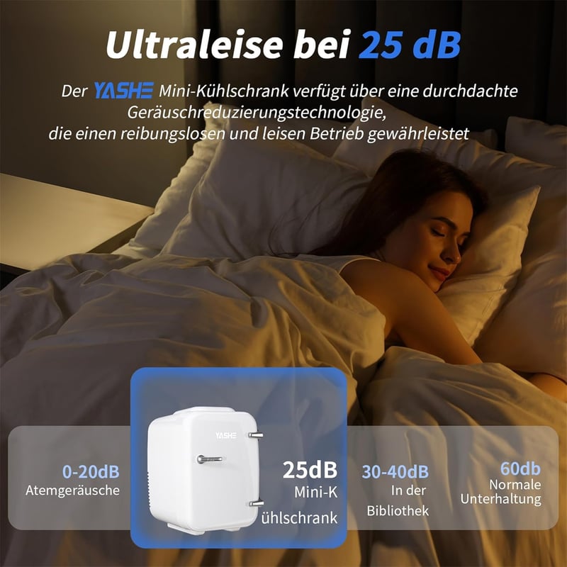 YASHE 4 literes mini hűtőszekrény kozmetikumokhoz, italokhoz, 220V/12V termoelektromos hűtés-fűtés