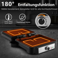 YASHE 4 szeletes kontakt grill 1800W, panini készítő, 180° nyitás, szabályozható hőmérséklet 2