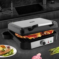 YASHE 4 szeletes kontakt grill 1800W, panini készítő, 180° nyitás, szabályozható hőmérséklet 8