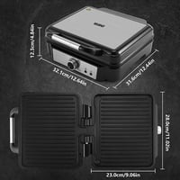 YASHE 4 szeletes kontakt grill 1800W, panini készítő, 180° nyitás, szabályozható hőmérséklet 7