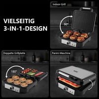 YASHE 4 szeletes kontakt grill 1800W, panini készítő, 180° nyitás, szabályozható hőmérséklet 3