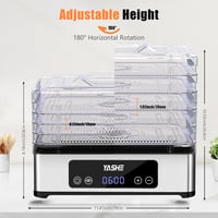 YASHE 5 szintes élelmiszer szárító 400W időzítővel húshoz gyümölcshöz zöldséghez 7