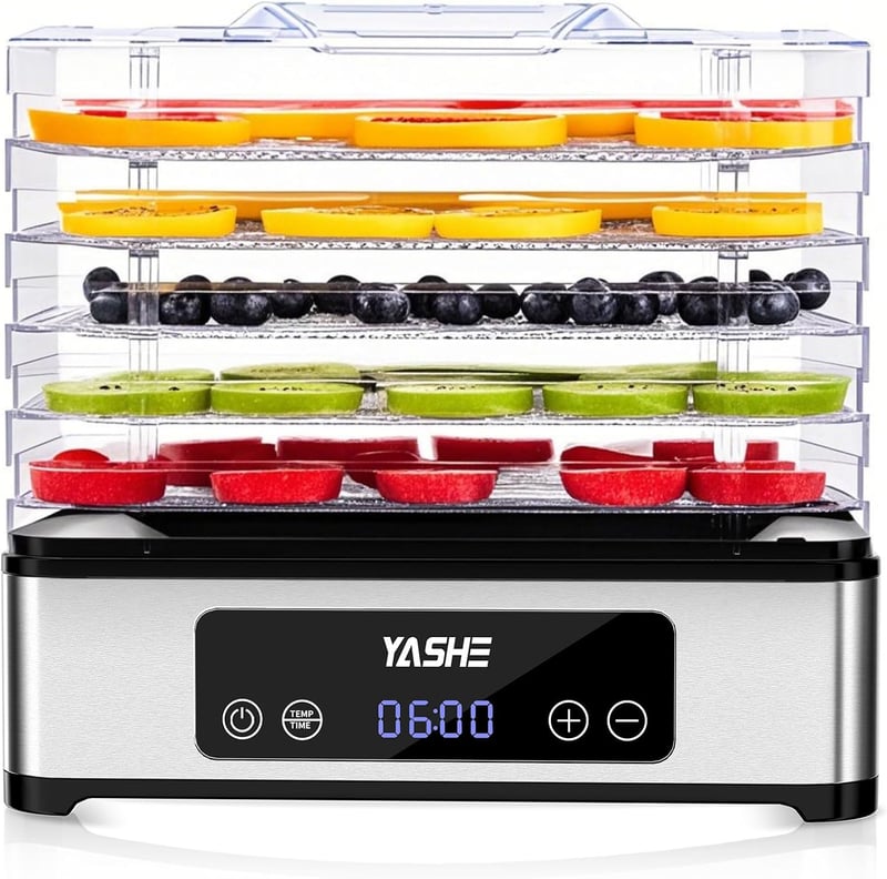YASHE 5 szintes élelmiszer szárító 400W időzítővel húshoz gyümölcshöz zöldséghez