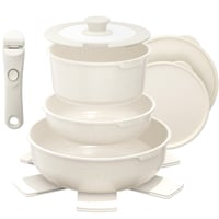 Set de oale cu inducție YASHE din 9 piese, set de gătit non-toxic, fără PTFE și PFAS 1