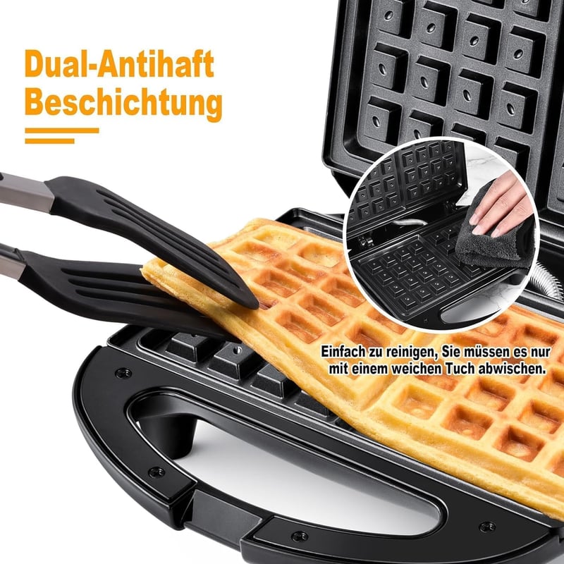 YASHE Belga Gofrisütő Dupla Adag Automata Hőmérséklet Szabályozás 750W