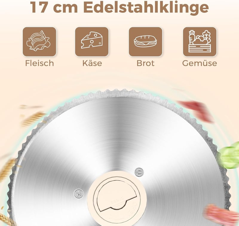 YASHE Elektromos Összecsukható Szeletelő 180W, 17cm Fűrészelt Pengével, 0-15mm Vastagság