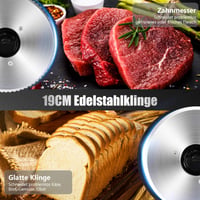 Feliator Electric YASHE, Motor DC 200W, Două lame din oțel inoxidabil de 19 cm, grosime reglabilă 0-15 mm, pentru carne, brânză, pâine și legume 4