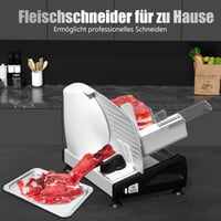 Feliator Electric YASHE, Motor DC 200W, Două lame din oțel inoxidabil de 19 cm, grosime reglabilă 0-15 mm, pentru carne, brânză, pâine și legume 8
