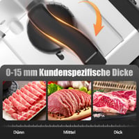 Feliator Electric YASHE, Motor DC 200W, Două lame din oțel inoxidabil de 19 cm, grosime reglabilă 0-15 mm, pentru carne, brânză, pâine și legume 3