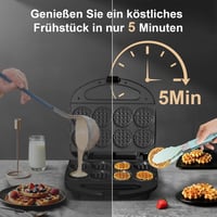 YASHE Mini Gofrisütő 8 Darabos Antilengő Bevonattal Családi Partikhoz 2