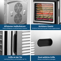 Sušička potravín YASHE z nehrdzavejúcej ocele s 9 podnosmi, 1000 W, LED displej, regulácia teploty 35-75 °C, 48-hodinový časovač, sušička ovocia a zeleniny 8