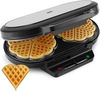 YASHE Szív alakú dupla gofrisütő, 1200W, 5 hőfok, tapadásmentes bevonat 1