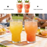 YASHIIN 2 ks poháre so širokým hrdlom (510 ml) s viečkom a sklenenou slamkou – nepriepustné, na ľadovú kávu, smoothie, ovocné šťavy a kokteily 5