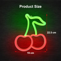 YATOSEEN Čerešňa neónová LED dekorácia na stenu, 20x15 cm, neónový nápis napájaný cez USB alebo 3 AA batérie do spálne, baru, na párty alebo Vianoce 5