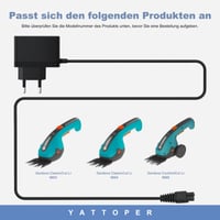Nabíjačka Yattoper pre nožnice na trávu Gardena ClassicCut Li 9853/9854/9855 ComfortCut Li 9856/9857/9858, čierna 2