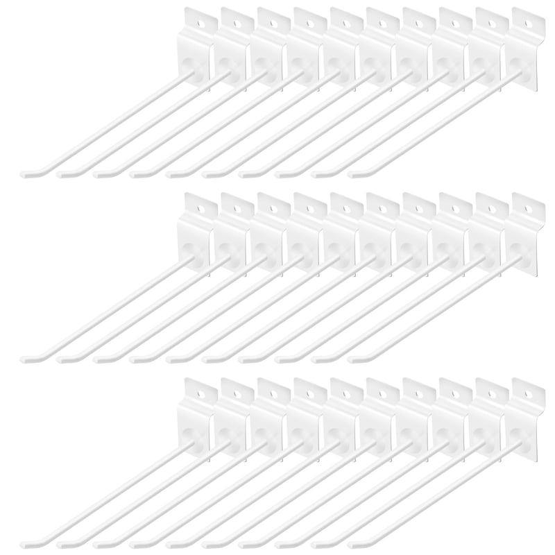 Yauhar 30 kom. bijelih zidnih kuka za panel, 20,3 cm, čvrste metalne vješalice za zidne panele, garaže, trgovine i maloprodaju