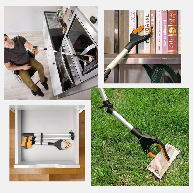 YAUNGEL 108 cm összecsukható fogó mágneses gripper 360° forgatható szemétcsipesz - 108cm, orange