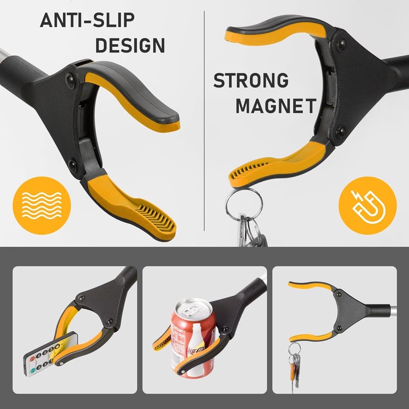 YAUNGEL 108 cm összecsukható fogó mágneses gripper 360° forgatható szemétcsipesz - 108cm, orange