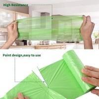 YAWAHOME Bio Szemeteszsák 6L 120db Komposztálható Kukoricakeményítő Zöld - 1 count (pack of 120), 6 L - 120 pieces 6