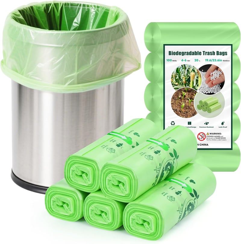 YAWAHOME Komposztálható Szemeteszsák 20L 100db Biológiailag Lebomló Kukaszsák - 100 stück (1er Pack), 20L 100pcs
