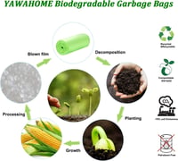 YAWAHOME Komposztálható Szemeteszsák 20L 100db Biológiailag Lebomló Kukaszsák - 100 stück (1er Pack), 20L 100pcs 4