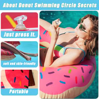yayafunfun Fánk Úszógumi Szett Felnőtteknek és Tiniknek - 2 db Színes Fánk Alakú Úszókarika 70/90 cm, PVC Strandmatrac Medencéhez 3