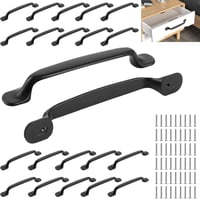 YAYODS 24 db Fekete Bútor Fogantyú 160 mm - Konyha Szekrény Fiók Ajtó Fogantyú 128 mm Furattávolság 1