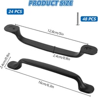 YAYODS 24 db Fekete Bútor Fogantyú 160 mm - Konyha Szekrény Fiók Ajtó Fogantyú 128 mm Furattávolság 2