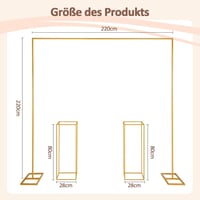ybaymy Esküvői Boltív Állvány 220x220 cm - Arany Fém Dekorációs Keret Lufi Díszítéshez - Virágállvánnyal Rendezvényekre, Születésnapokra

AI 2