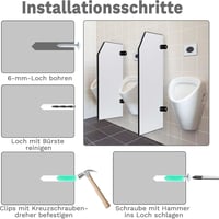 ybaymy Fehér férfi vizelde elválasztó falap 90 x 40 cm, privacy képernyő, mosdóválasztó iskolákhoz bevásárlóközpontokba óvodákba 8