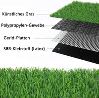 ybaymy Műfű Szőnyeg 1x10m 30mm Magasságú Vízáteresztő Műrelva Tekercs Drénezéssel 3