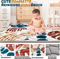 YBIKE Összehajtható Játszószőnyeg 150x150cm, Csúszásmentes Baba Crawling Mat Boho Leveles 3